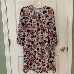LOFT Floral pink and brown dress